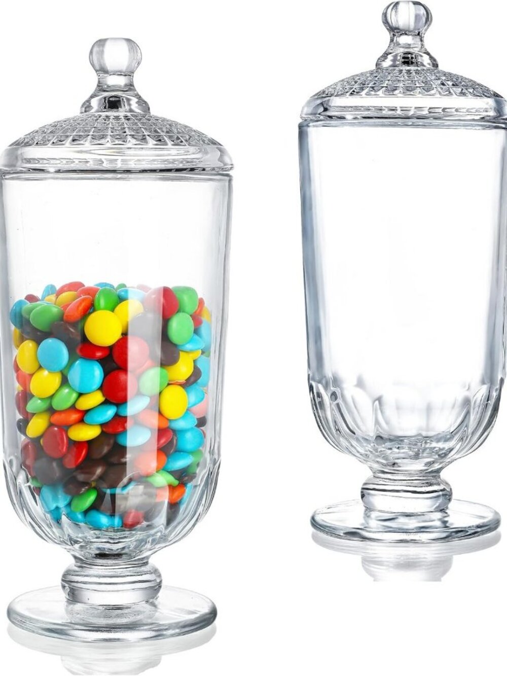 Set of 2 Large 24oz Glass Storage Jars with Lids for Cookies & Candy Treats